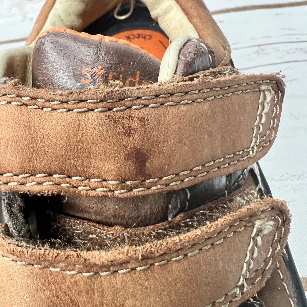 Stride Rite SRT Sneakers‎ Brown Leather Hook and Loop Toddler Size 5.5W